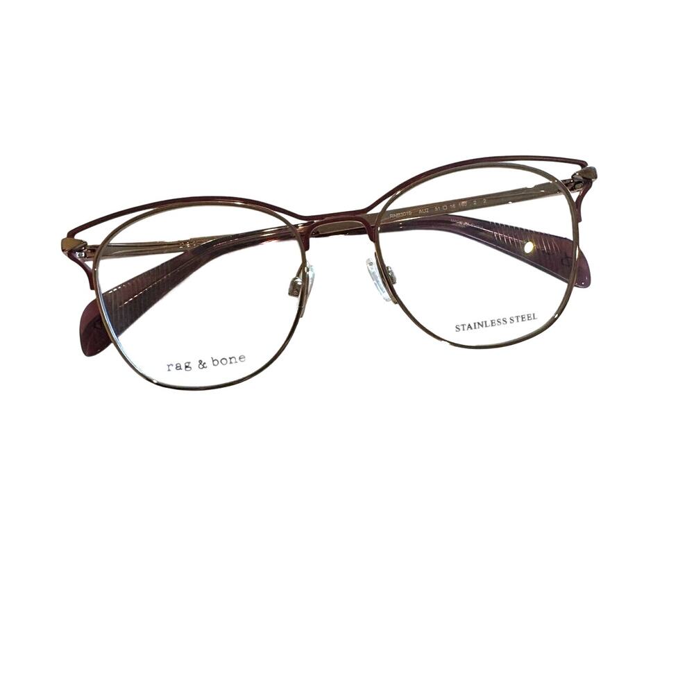 NEW Rag & Bone Rnb 3019 AU red and gold glasses